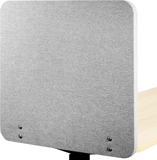 VIVO Clamp-on/Screw-on 24 x 24 inch Privacy Panel, Sound Absorbing Cubicle Desk Divider, Acoustic Partition, Gray, PP-1-V024G
