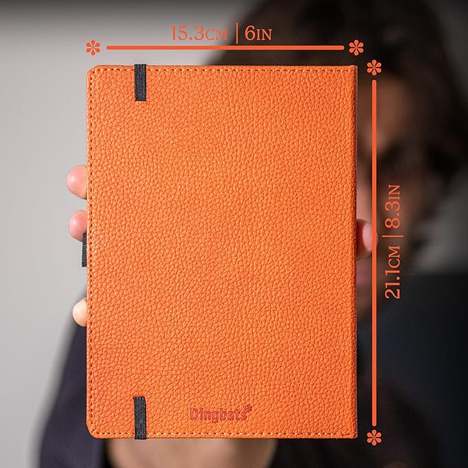 Dingbats* Wildlife Lined Writing Journal Notebook A5 - Vegan Leather Hardcover - Ideal for Work, Travel - Pocket, Elastic Closure, & Bookmark