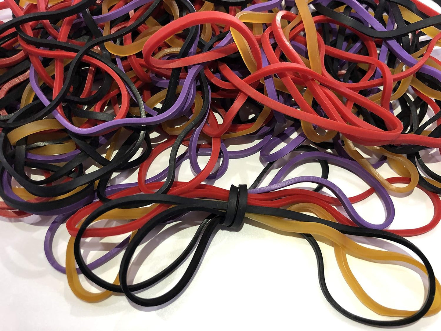 Rubber Bands, Size 117b (7" x 1/8'') Colorful Natural Rubber Band, 117 Heavy Duty Elastic Office Supplies Rubber Bands for Office Files Bank Paper Bills Money or School (1/4 Pound Bag)