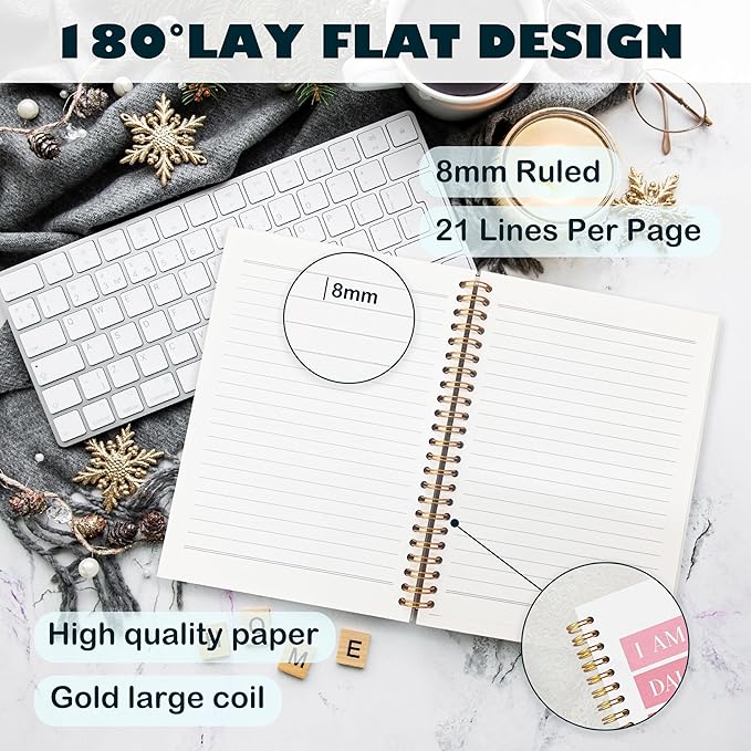 BearCake Pink I am Daughter of the Most High King Christian Notebook Journal, Christian Gifts for Women, Bible Notebooks for Note Taking, Bible Journaling Notebook, Hardcover Spiral Notebook 5.5x8.3