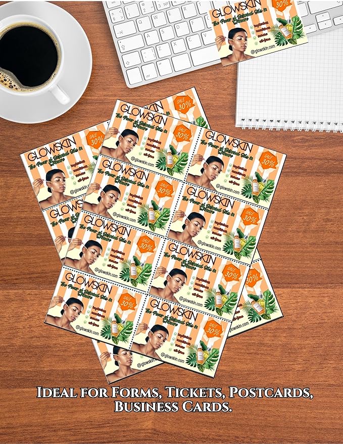 Limited Papers (TM) 8.5x11 Perforated Paper, 20/50 Pound, 75 GSM, Variety of Perforation Sizes and Colors, for Forms, Tickets, Postcards, Business Cards. (Green, 8 up)