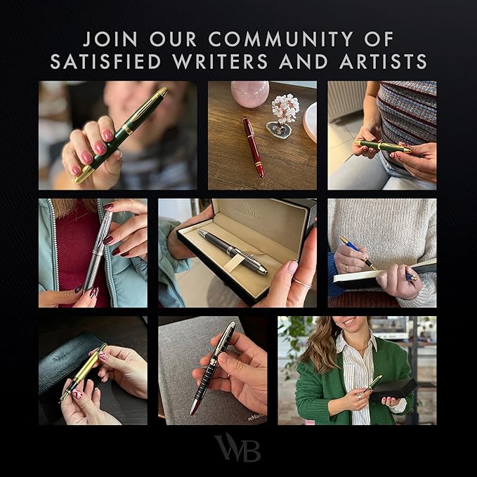 Wordsworth & Black Majesti Fountain Pen-(Black) Luxury Case, 24K Gold Finish; 18K Gilded Extra Fine Nib- Ink Cartridges, Refillable Ink Converter-Calligraphy Pen-Best Business Gift Set for Men & Women