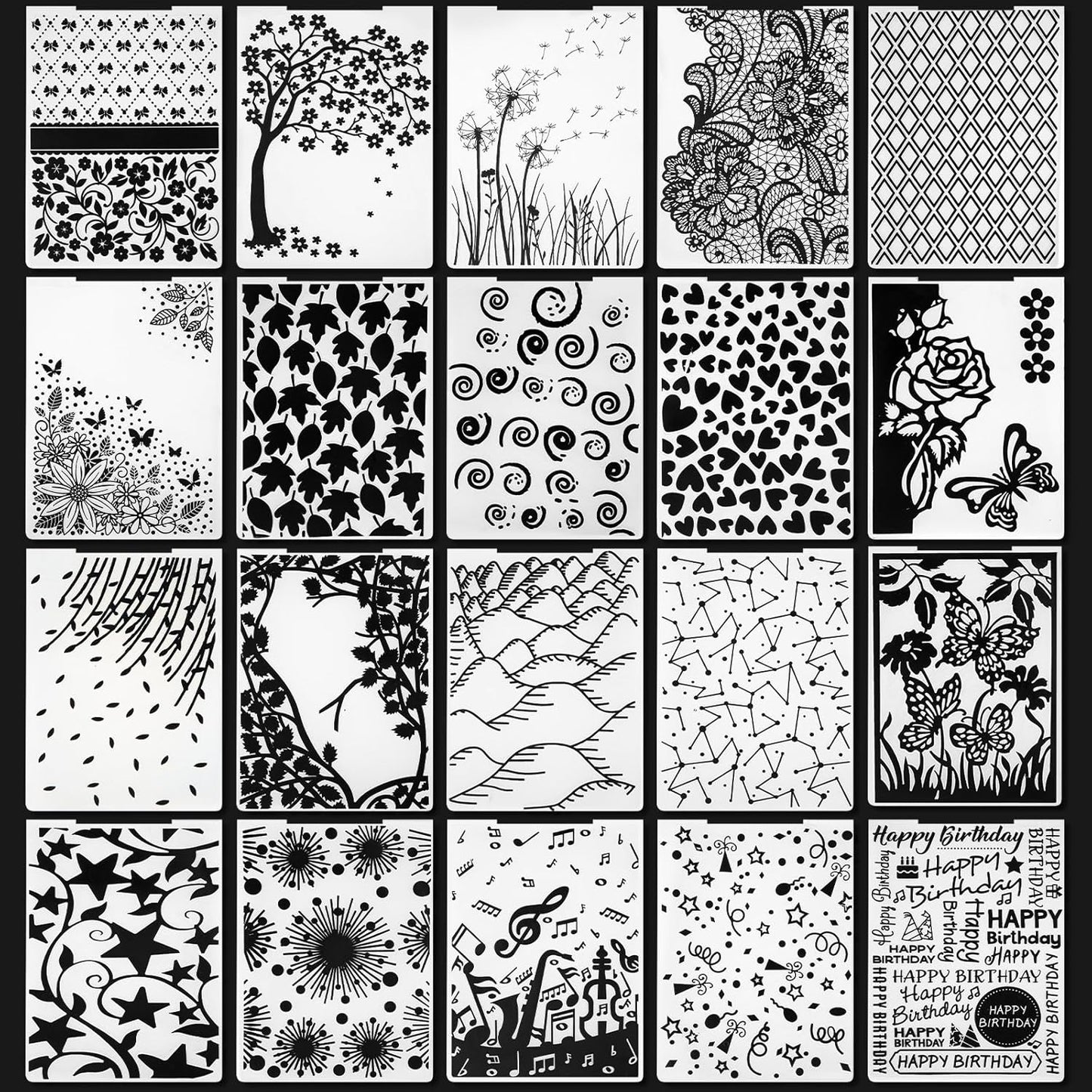 Mumufy 20 Pcs Embossing Folders for Card Making Embossing Stencil Template DIY Plastic Paper Card Decorating Mold for Scrapbook Photo Album DIY Craft, 5.8 x 3.9 Inch(Classic)