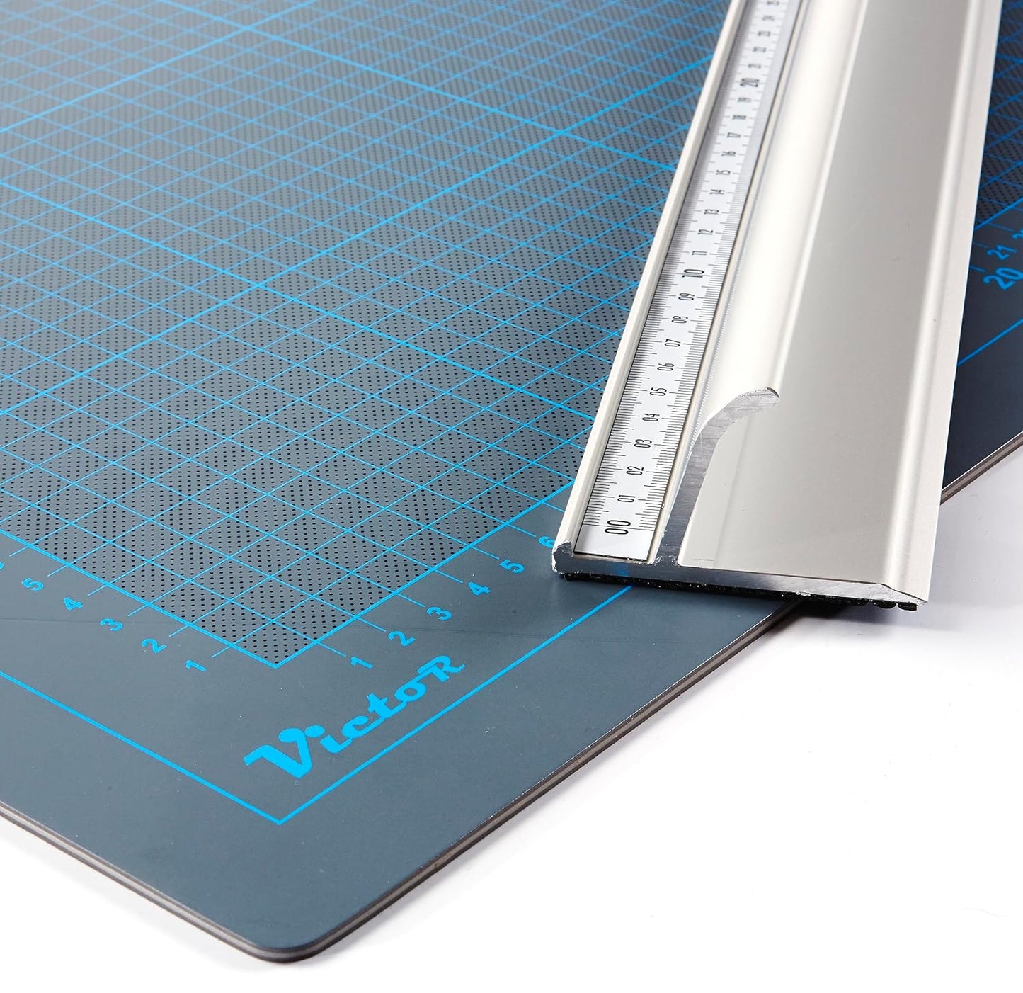 Victor 24-Inch Professional Aluminum Safety Ruler with Finger Guard Edge and Non-Slip Base - Perfect for Accurate Cutting and Crafting - Durable Cutting Ruler for Safe Use