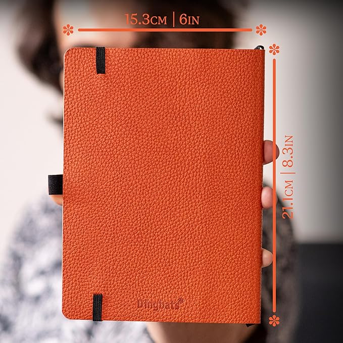 Dingbats A5+ Wildlife Notebook Journal Softcover, Cream 100gsm Ink-Proof Paper, 6 x 8.3 inches, 112 pages (Orange Tiger, Lined Format)