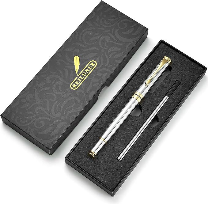 BEILUNER Ballpoint Pens (Silver Chrome and Gold Finish)
