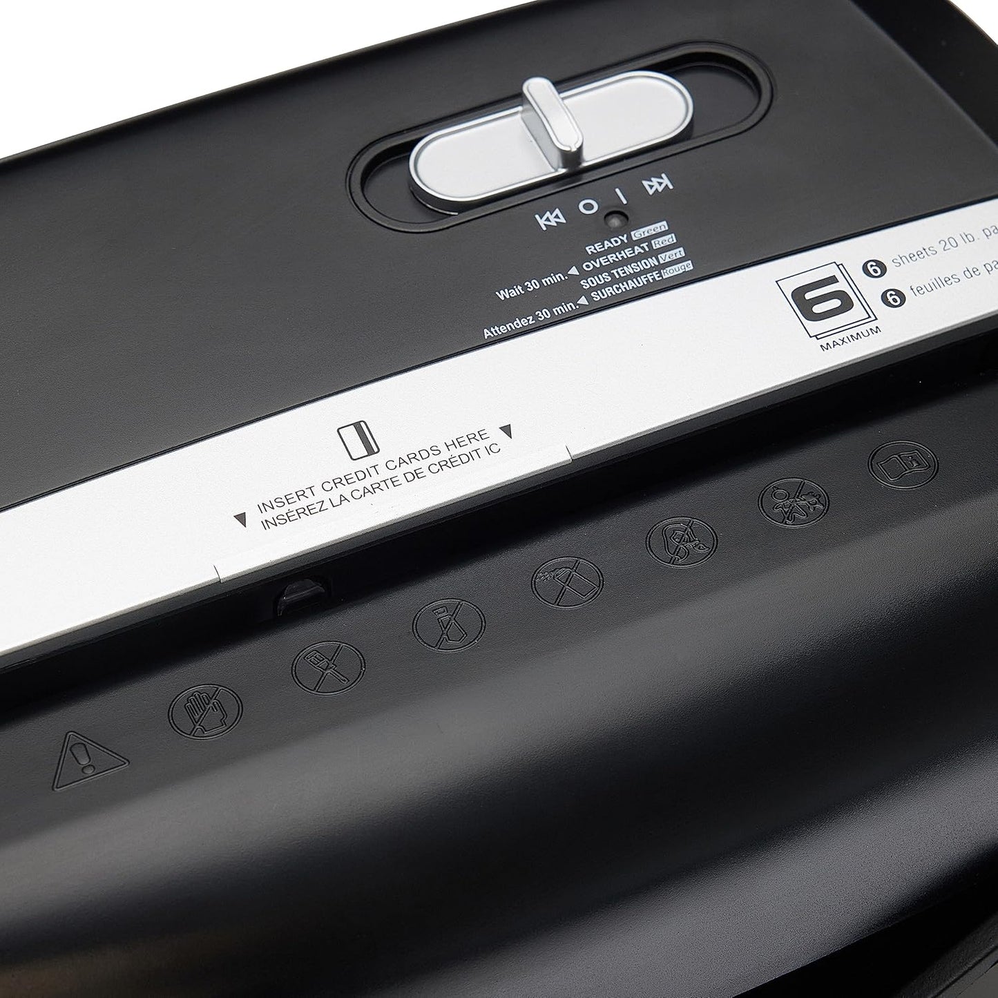 Amazon Basics 6 Sheet Cross Cut Paper and Credit Card Home Office Shredder with 3.8 Gallon Bin, Black