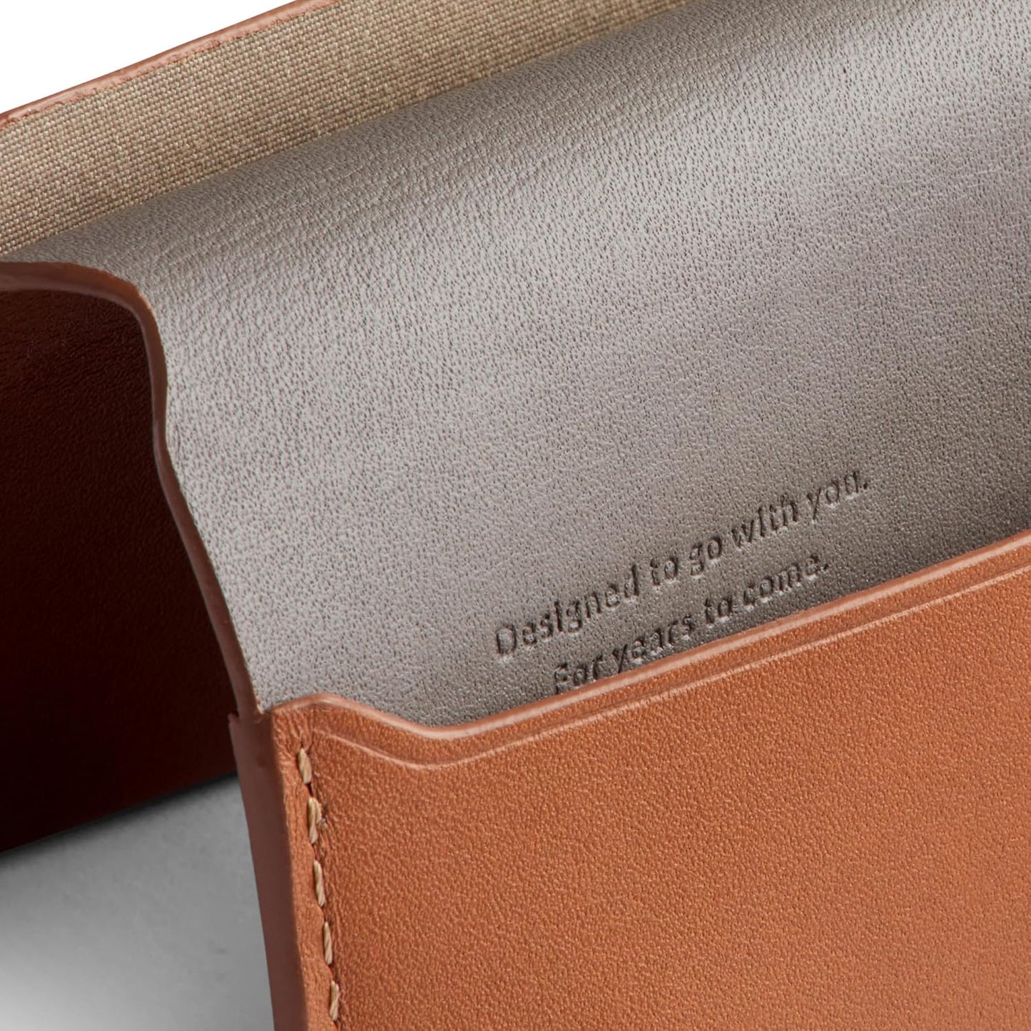Bellroy Under Cover (slimline leather card wallet/holder with card storage, quick access slot, plus space for folded bills) - Caramel