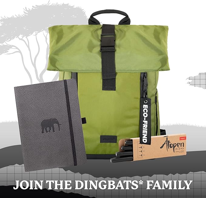 Dingbats A5+ Wildlife Notebook Journal Softcover, Cream 100gsm Ink-Proof Paper, 6 x 8.3 inches, 112 pages (Grey Elephant, Lined Format)