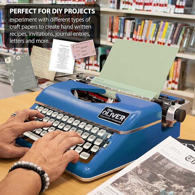 Timeless Manual Typewriter, Blue