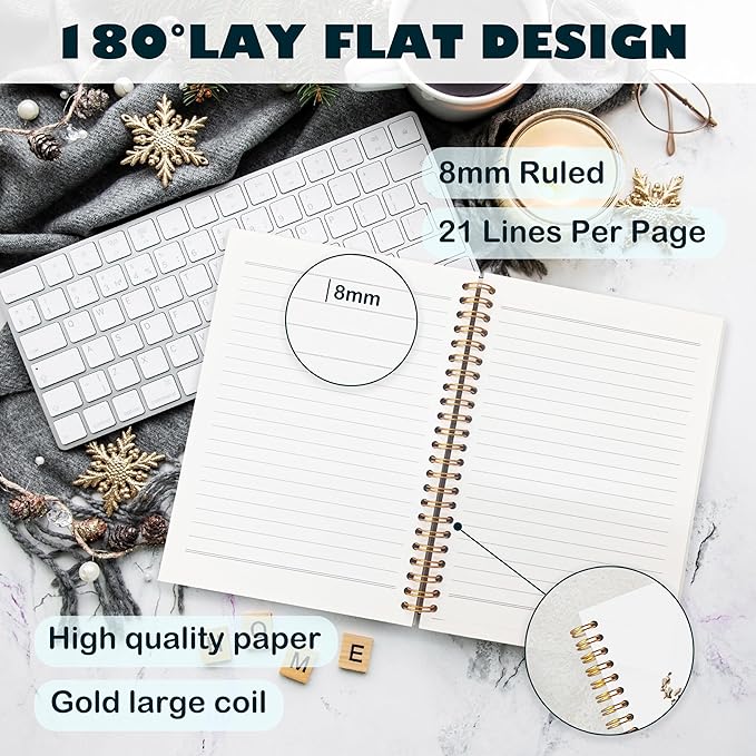 BearCake Peace I Leave with You Floral Christian Notebook Journal, Christian Gifts for Women, Bible Notebooks for Note Taking, Bible Journaling Notebook, Hardcover Spiral Notebook 5.5x8.3