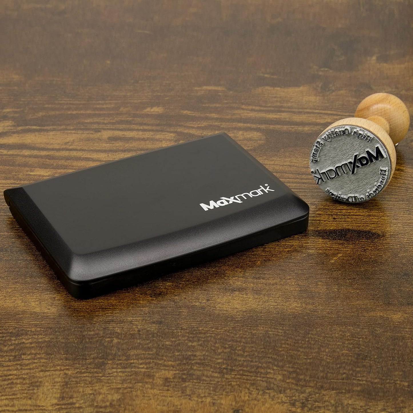 MaxMark Large Black Stamp Pad - 2-3/4" by 4-1/4" - Premium Quality Felt Pad