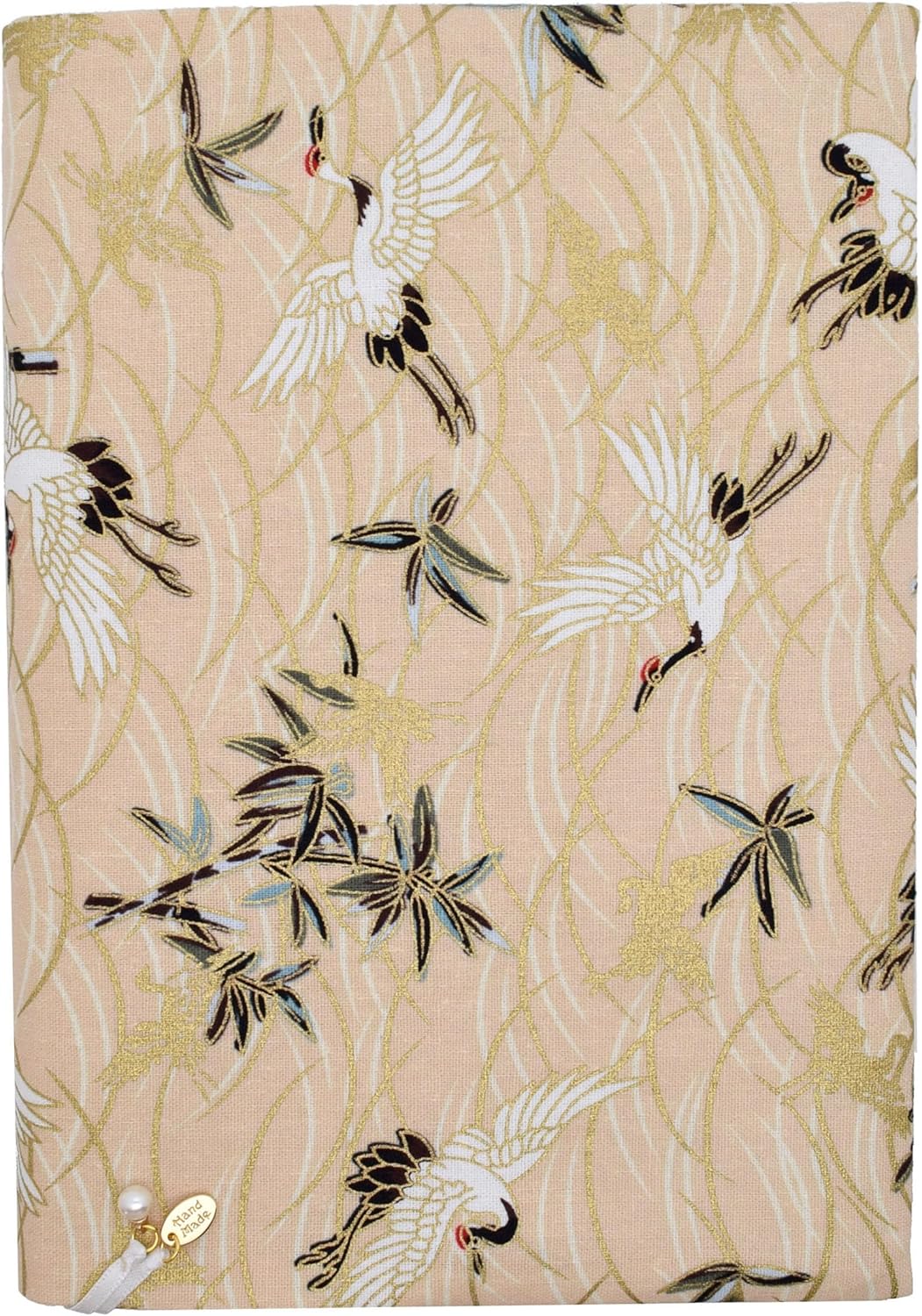 BLBMH Book Covers for Paperbacks Fit for 5.5x8.5 inch Book Bible Adjustable Book Sleeve Cover for Women Over 15 Soft Cloth Protector for Bible Novels - Crane Beige