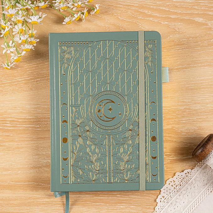 TIEFOSSI Bullet Dotted Journal Notebook, 160gsm 256 Numbered Thick Paper, A5 Hardcover Dotted Grid Diary for Women Men Work Writing, Bullet Journaling, Drawing, 5.8 x 8.3 in