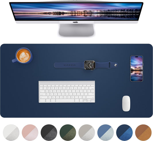 Non-Slip Desk Pad,Mouse Pad,Waterproof PU Leather Desk Protector,Ultra Thin Large Desk Blotter,Waterproof Keyboard mat for Office/Home/Decor(Midnight Blue 23.6" x 13")