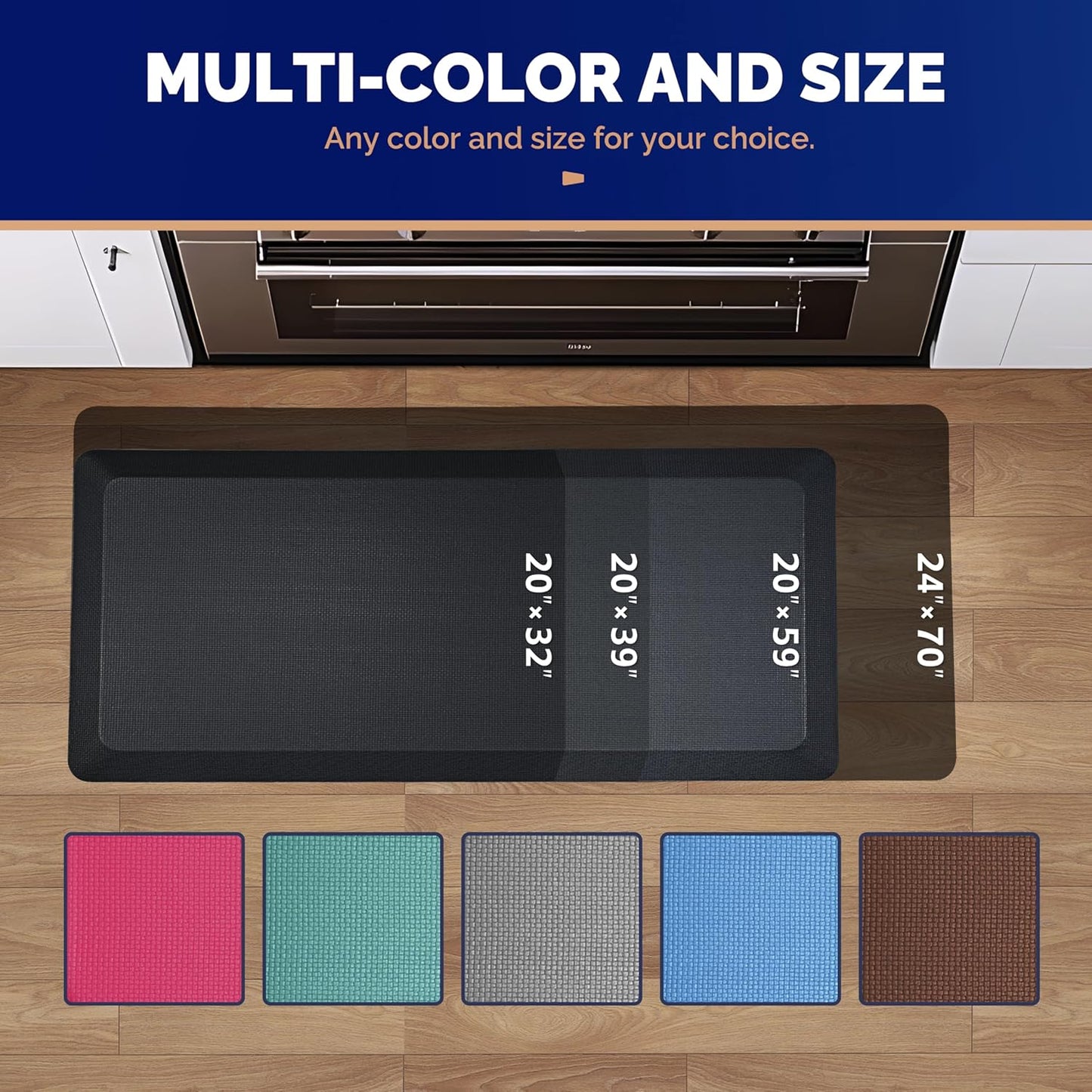 FEATOL Anti Fatigue Mat for Standing, 9/10 Extra Thick Ergonomic Standing Desk Mat, Comfort & Durable Memory Foam Standing Mat at Home,Office All Day (24" x 36", Black)