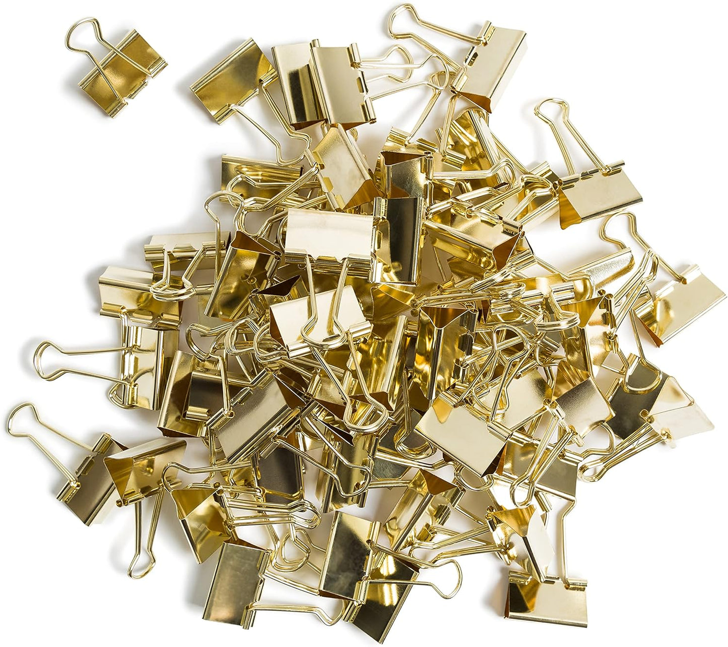 U Brands Binder Clips, Medium (32mm), Gold, 72 Count