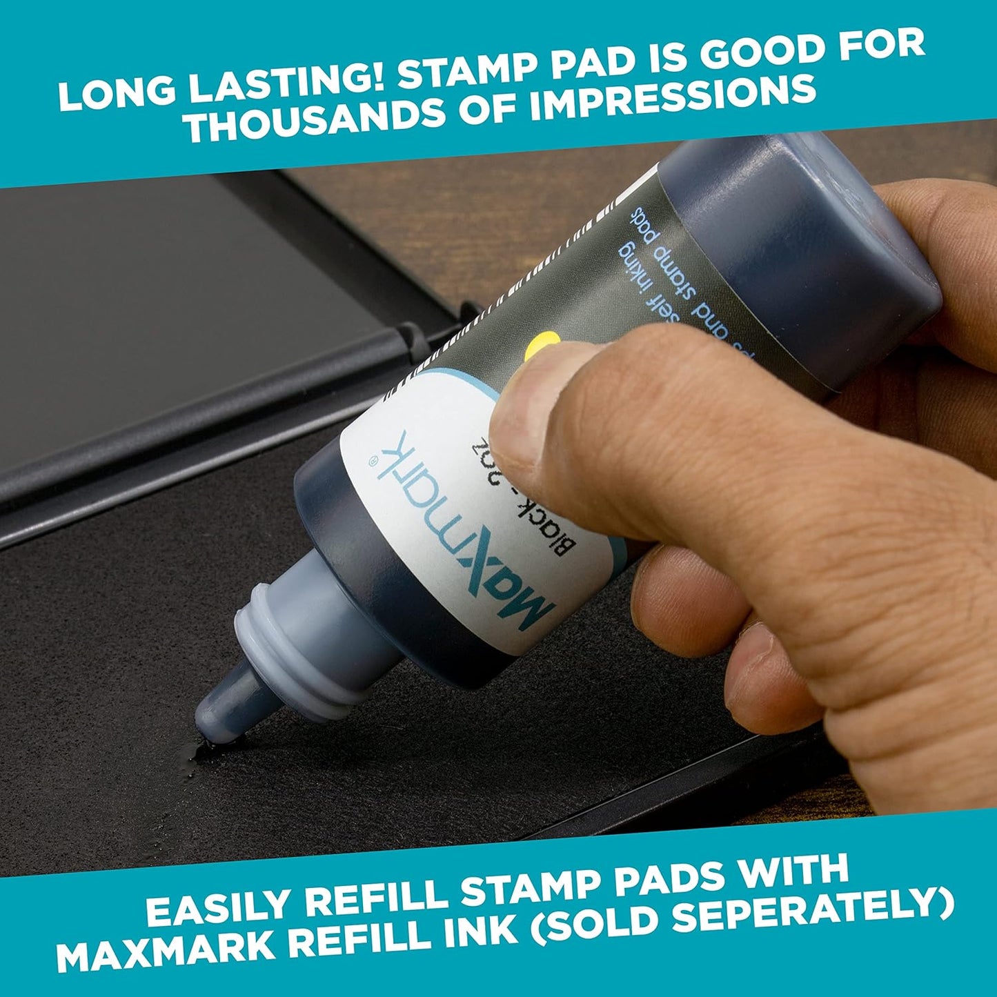 MaxMark Large Premium RED Ink Stamp Pad - 3.5" x 6.25" - Quality Felt Pad