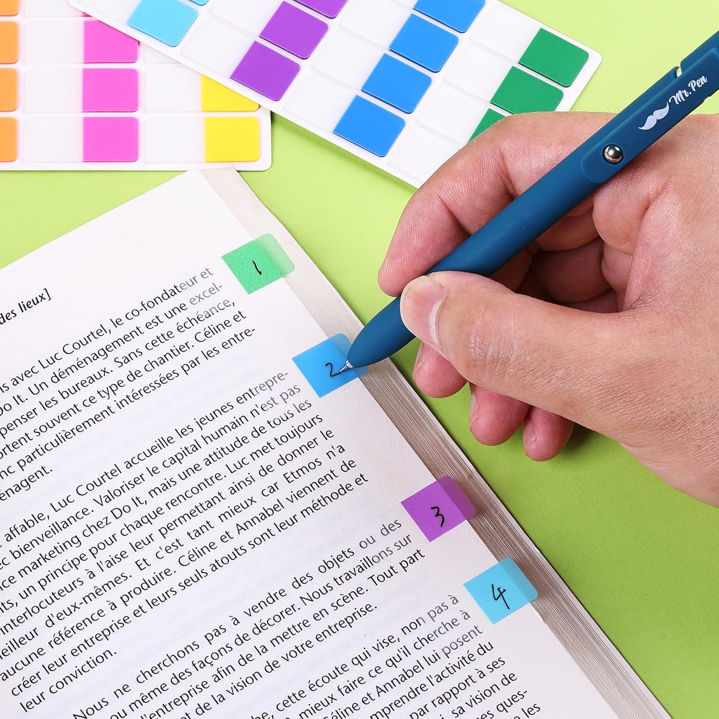 Mr. Pen- Sticky Index Tabs, 480 Pcs, Colorful Sticky Tabs for Notebooks, Page Markers, Page Tabs for Binders, Page Tabs Sticky Tabs for Books, Notebook Tabs, Book Sticky Tabs for Notebooks