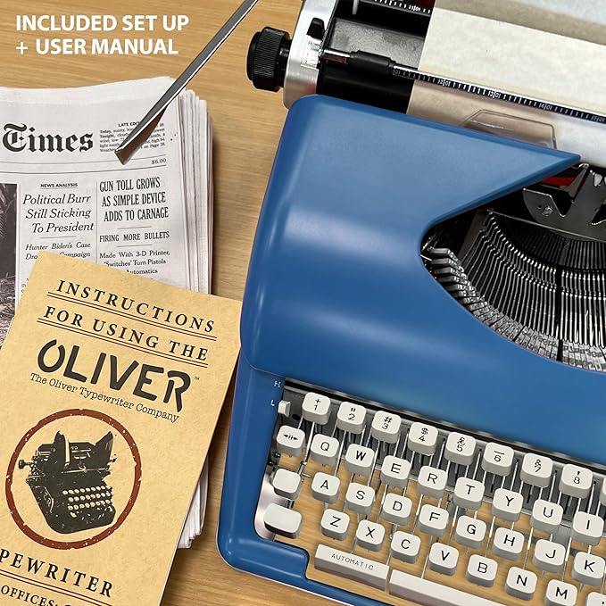 Timeless Manual Typewriter, Blue