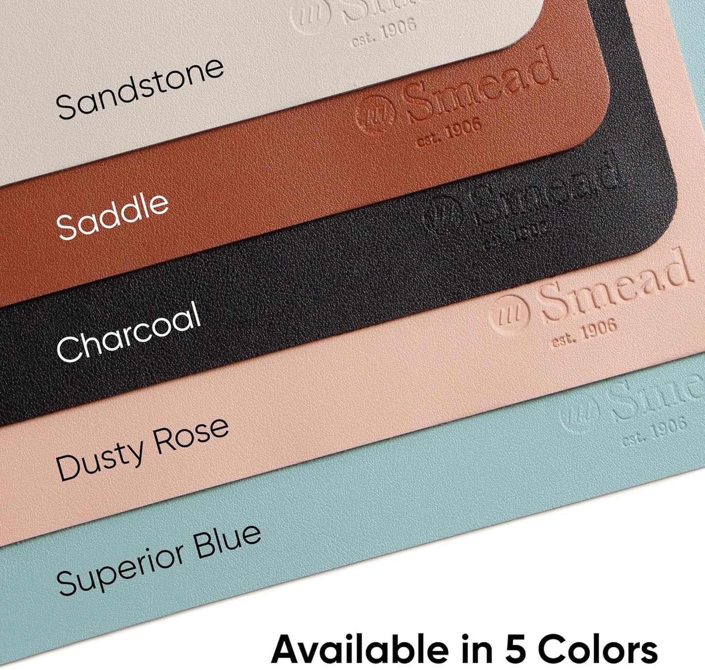 Smead Desk Pad, Vegan Leather Desk Mat with Non-Slip Faux Suede Backing, Perfect Desk Organizer for Office Decor, 36” x 17” Large, Charcoal (64828)