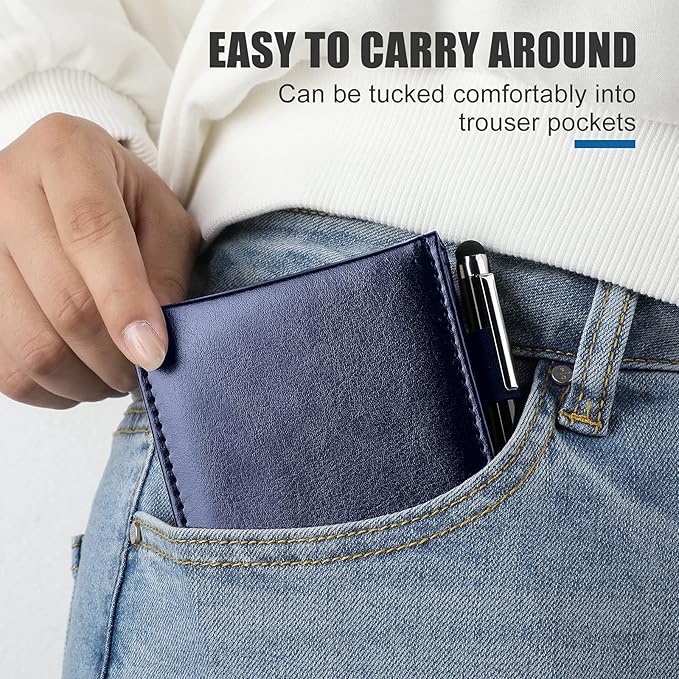 Outus 10 Pcs Pocket Notebook with Pen Set Included Mini Pocket Notepad Holder with 50 Lined Sheets, Metal Pen, 8 Pcs 3 x 5 Inch Memo Book Refills, 30 Lined Paper Per Note Pad (Blue)