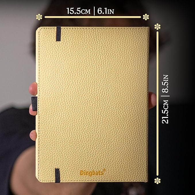 Dingbats A5 Wildlife Notebook Journal Hardcover, Cream 100gsm Ink-Proof Paper, 6.1 x 8.5 inches, 192 pages (Cream Wolf, Squared)