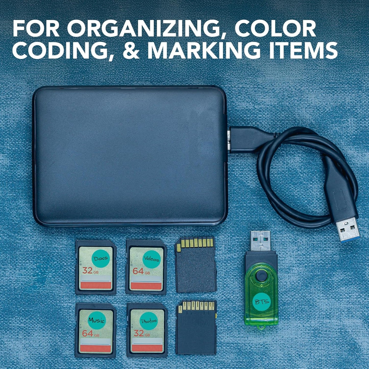 Perco Teal 1/2-Inch Round Circle Dot Sticker Labels with Easy Peel Perforation - 3,000 Labels per Roll - Strong Adhesion, Vibrant Colors for Organizing, Crafting & More - Made in USA