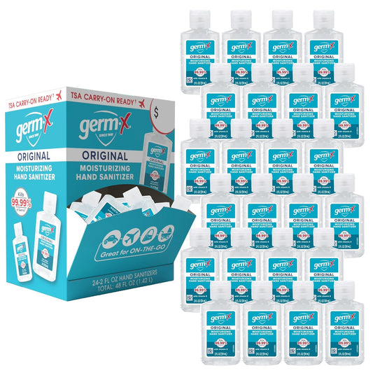 Germ-X Original Hand Sanitizer Gel, Mini Travel Size for On-The-Go, Display Pack, Back to School Supplies , 2 Fl Oz (Pack of 24)