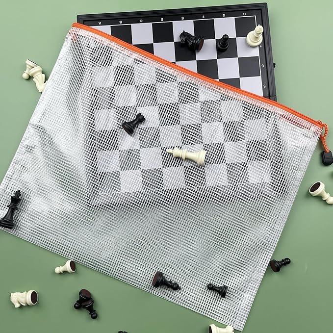 Oaimyy-16 PCS-9 x 12 inches-Mesh Zipper Pouch, Plastic Zip File Folders Puzzle Bags for Organizing,for Office Supplies,Travel,Home Storage-Multicolor