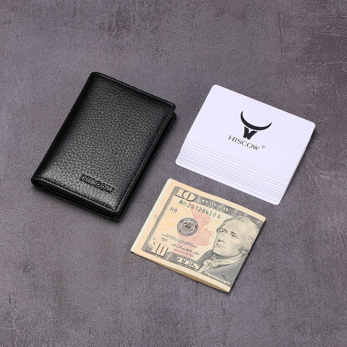 Leather Business Card Case Holder for Men & Women, Italian Calfskin