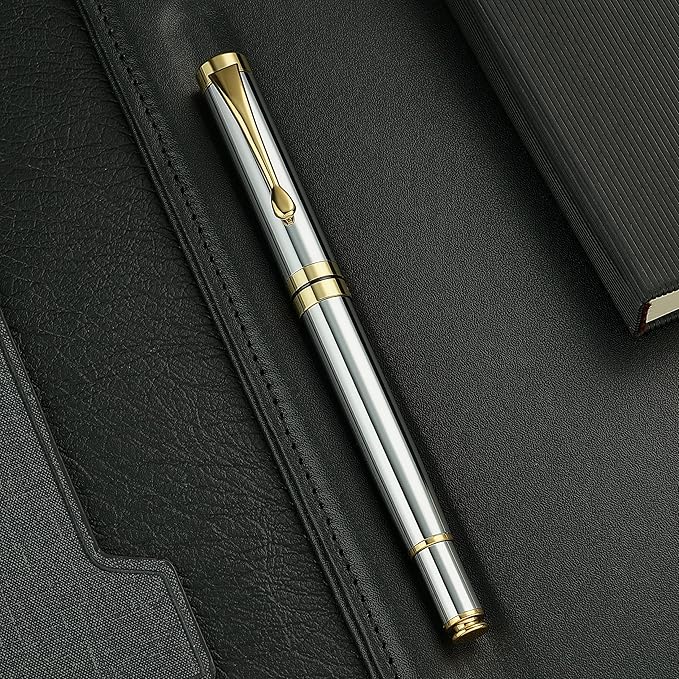 BEILUNER Ballpoint Pens (Silver Chrome and Gold Finish)