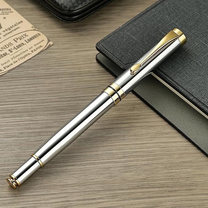 BEILUNER Ballpoint Pens (Silver Chrome and Gold Finish)